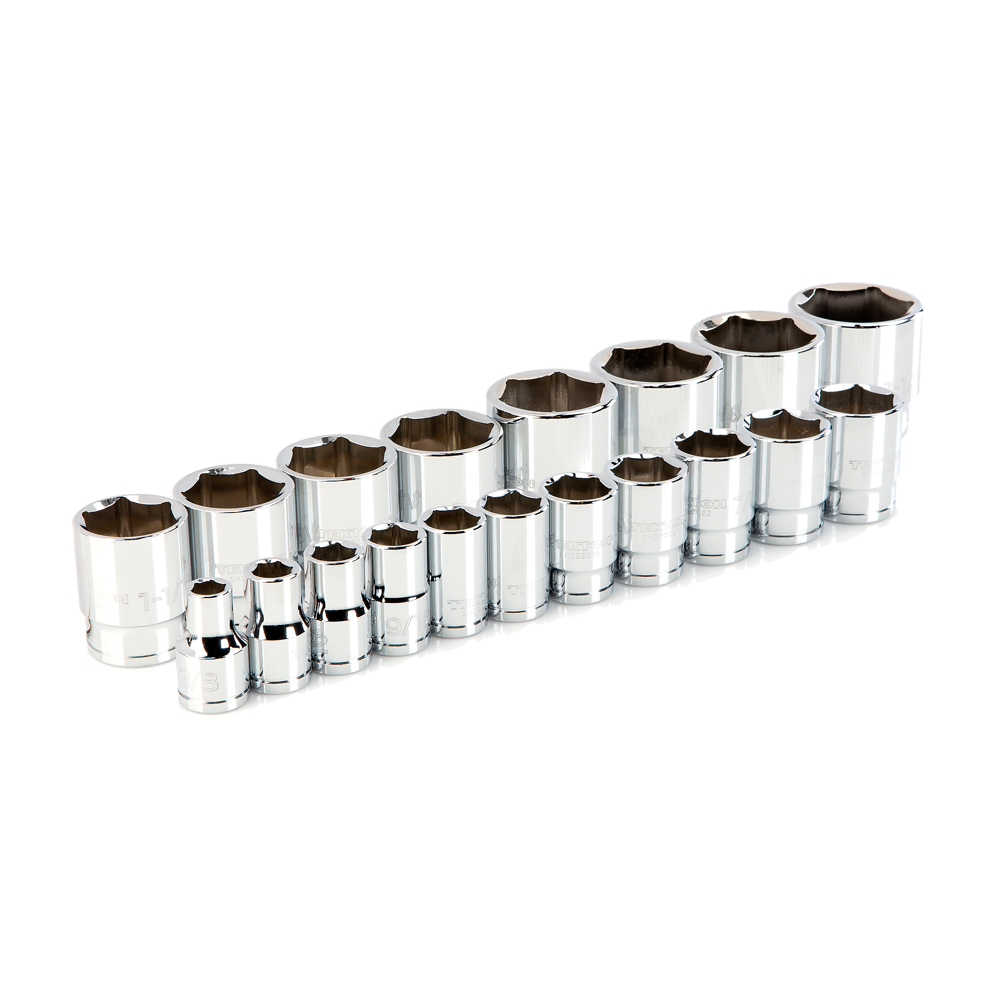 TEKTON 1/2 Inch Drive Shallow 6-Point Socket Set, 19-Piece (3/8 - 1-1/2 in.) | SHD92009